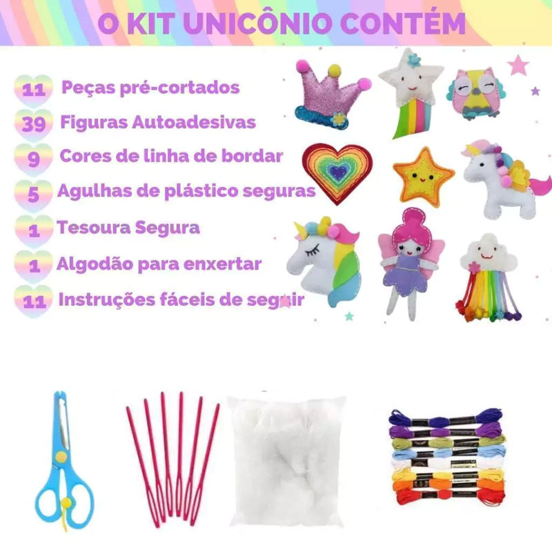 Kit de Costura mágica Montessori - Desperte a criatividade e imaginação dos pequenos + Kit extra de brinde