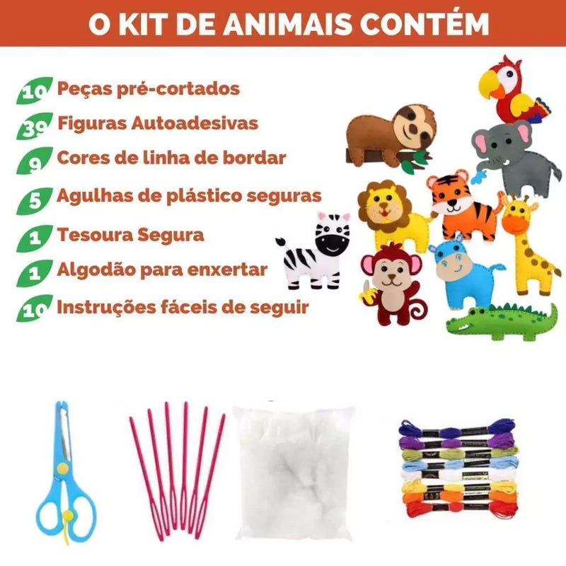 Kit de Costura mágica Montessori - Desperte a criatividade e imaginação dos pequenos + Kit extra de brinde