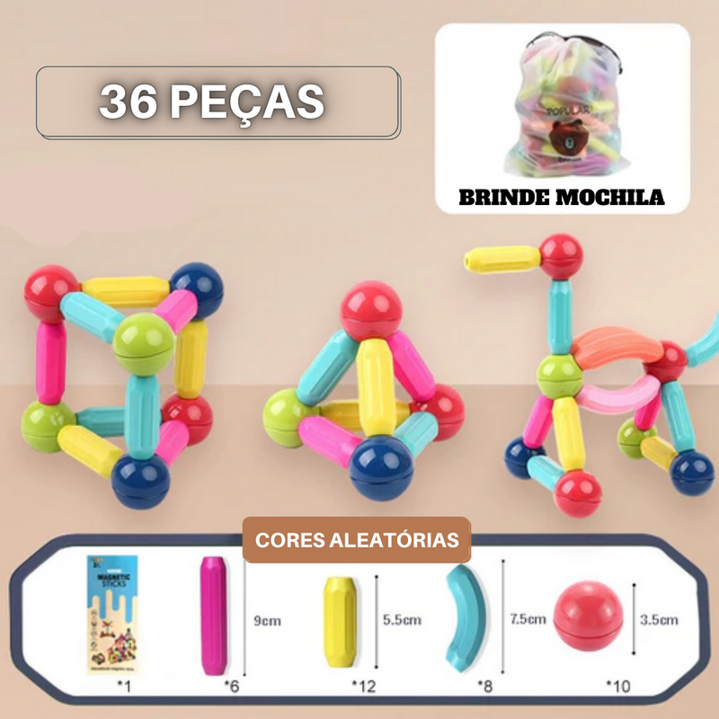 Brinquedo Magnético Infantil -  Blocos Educativos